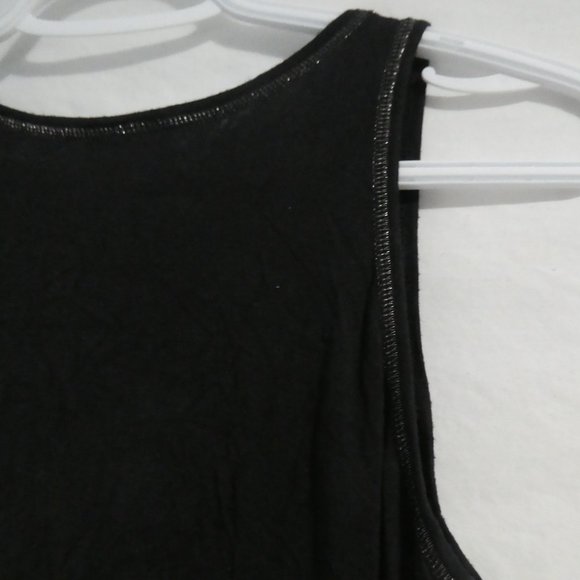 AQUA ROSE | xs extra small | Black Tank Top With Shiny Silver Trim | GUC - Picture 10 of 12